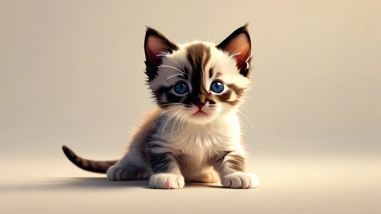 A stunning desktop background of a minimalistic kitten outline against an epic backdrop, perfeito para seu PC ou Desktop.