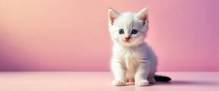 A beautiful desktop wallpaper featuring a minimalist outline of a kitten on a stunning panoramic background with radiant lighting and vibrant colors, adapté à un ordinateur de bureau/PC.