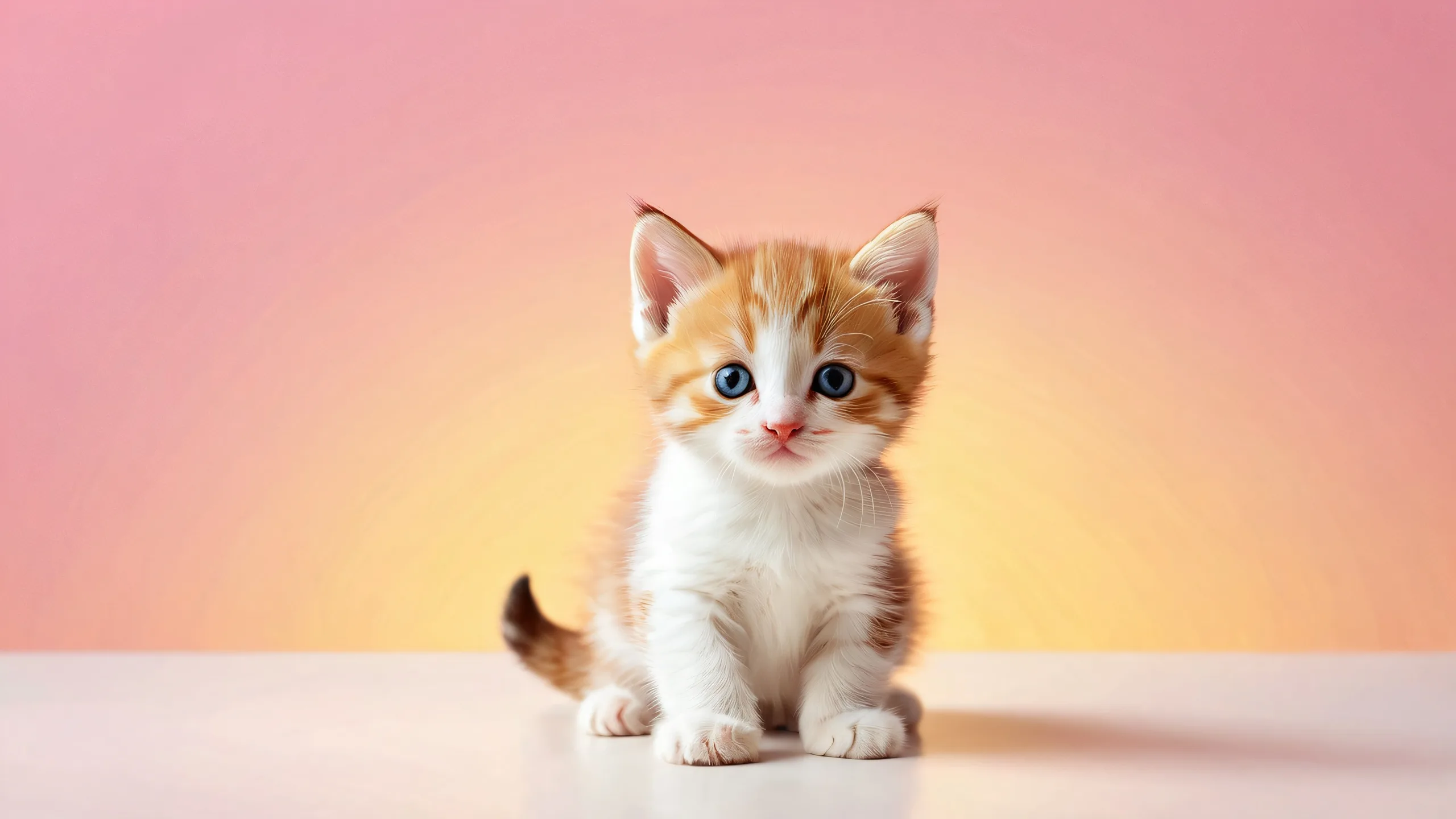 A serene kitten outline on a breathtaking desktop background, perfect for PC or Desktop.