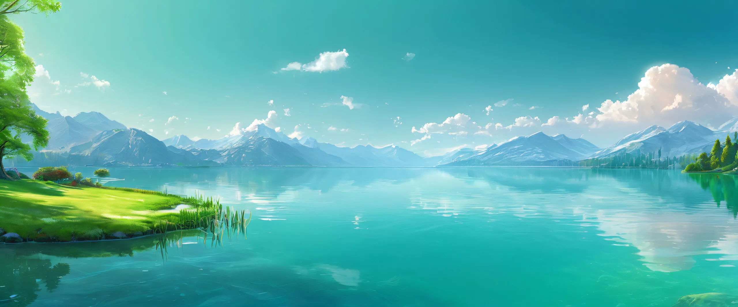 Ethereal Lake Odyssey Aesthetic PC Wallpaper A serene and breathtakingly beautiful lake scene for your desktop/PC, featuring award-winning digital art and pristine clarity.