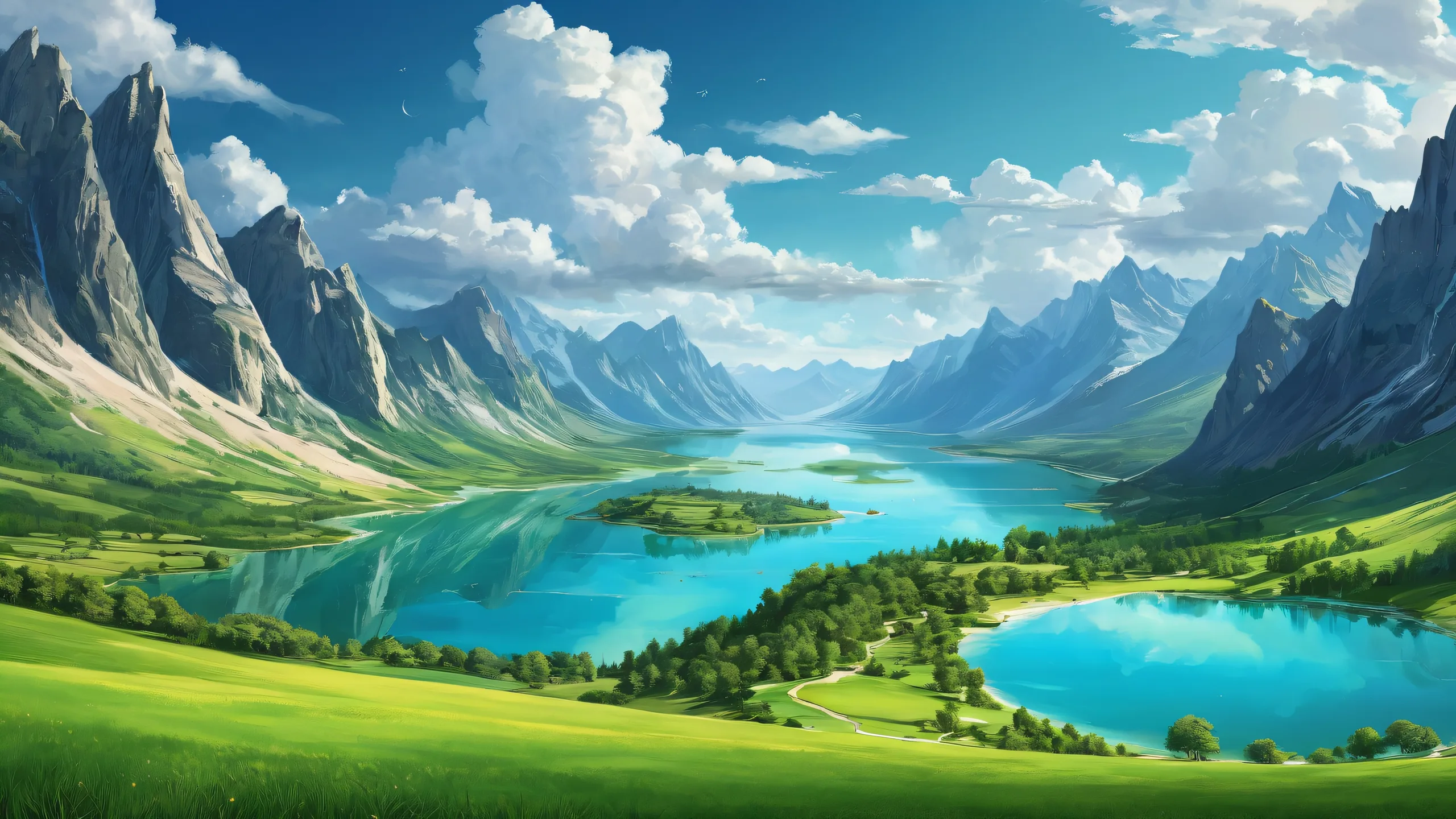 Epic Ethereal Landscapes Unfold Desktop Wallpaper Breathtaking desktop landscape with pure void and distant landscapes for PC or Desktop use.