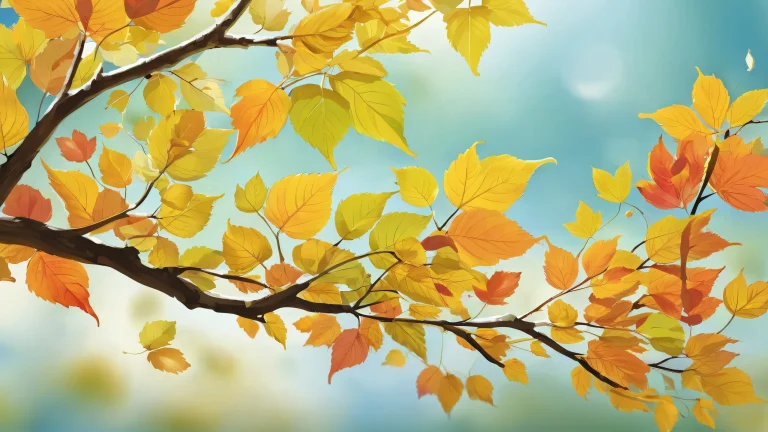 A serene desktop background featuring leaves in a vast, pure void with an extreme depth of field, suitable for desktop or PC use.