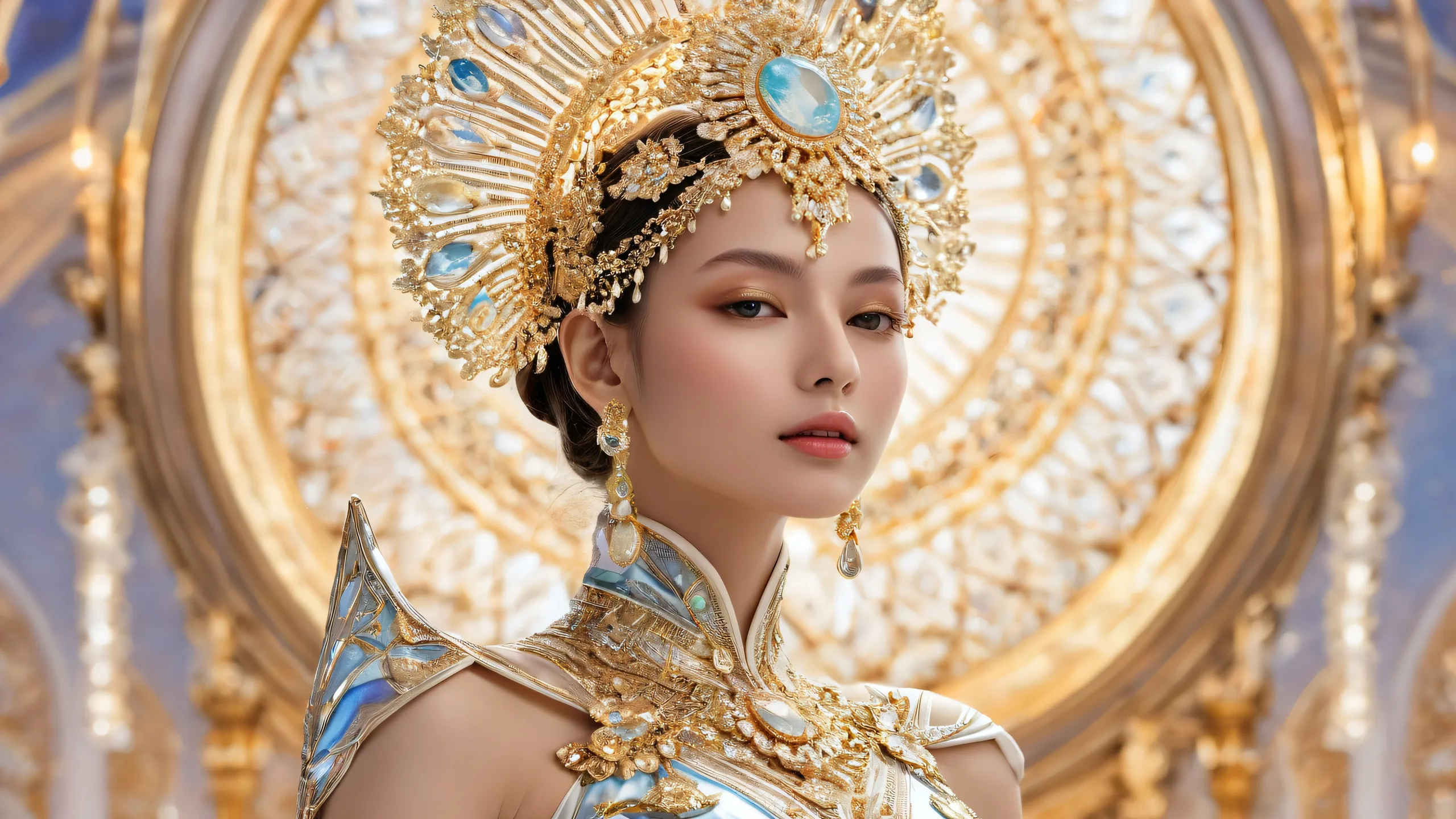 A stunning desktop image of an ethereal figure set against a pristine void, perfect for PC or Desktop use.