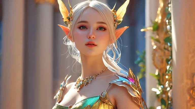 Elfin maidens amidst a pristine void for your Desktop/PC