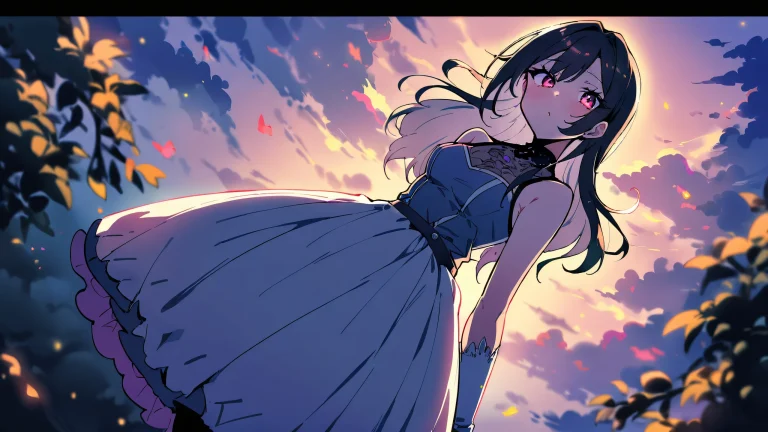 Marin Kitagawa from My Dress-Up Darling looks directly at the viewer against a perfectly clean and vast pure void with extreme depth of field, featuring subtle texture for added dimensionality, best quality and highly detailed illustration.