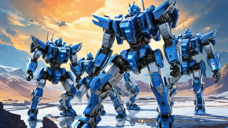 Mechs soaring through a vast pure void, perfect for desktop or PC backgrounds.