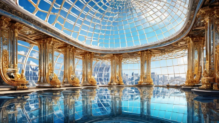 Immersive desktop wallpaper of a megastructure set against a pure void, perfect for PC or Desktop backgrounds.