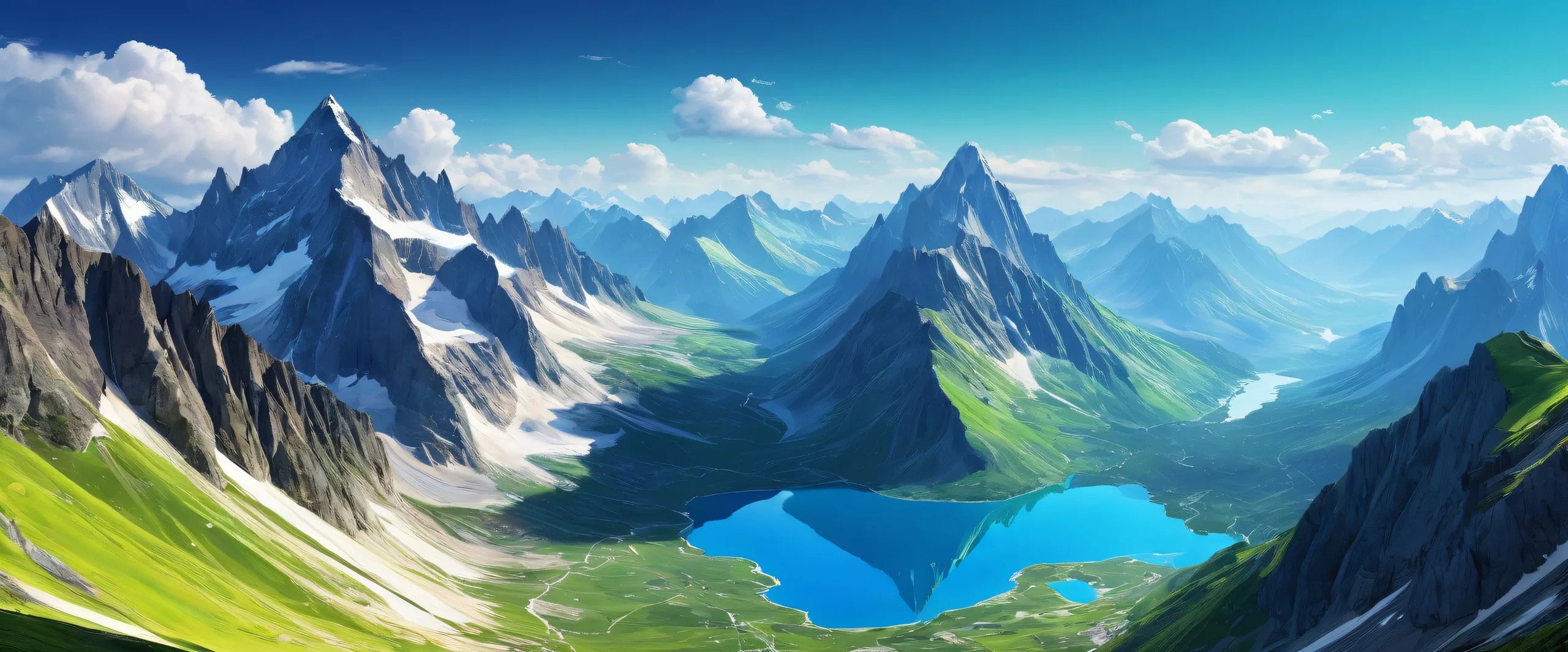 A majestic mountain landscape for your Desktop/PC, featuring breathtaking vistas and radiant lighting.