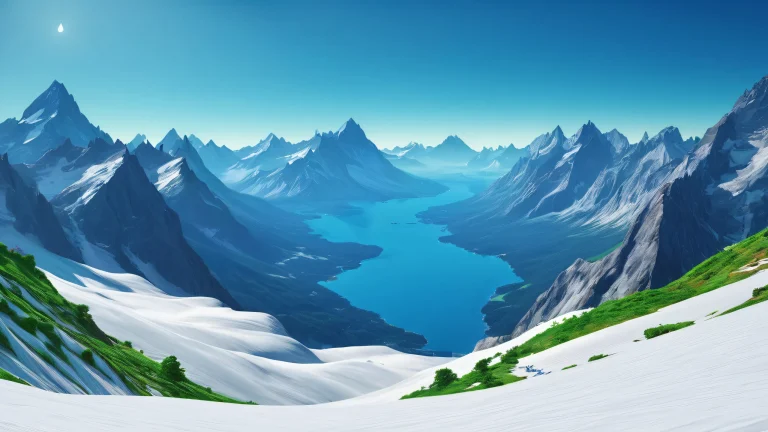 Vast pure void with majestic mountains in the distance, perfect for a desktop or PC