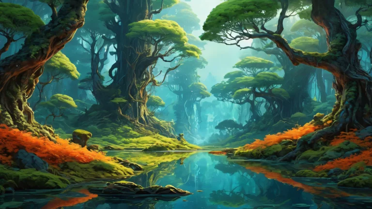 Breathtaking desktop wallpaper of the Nerve Forest biome on a Desktop/PC