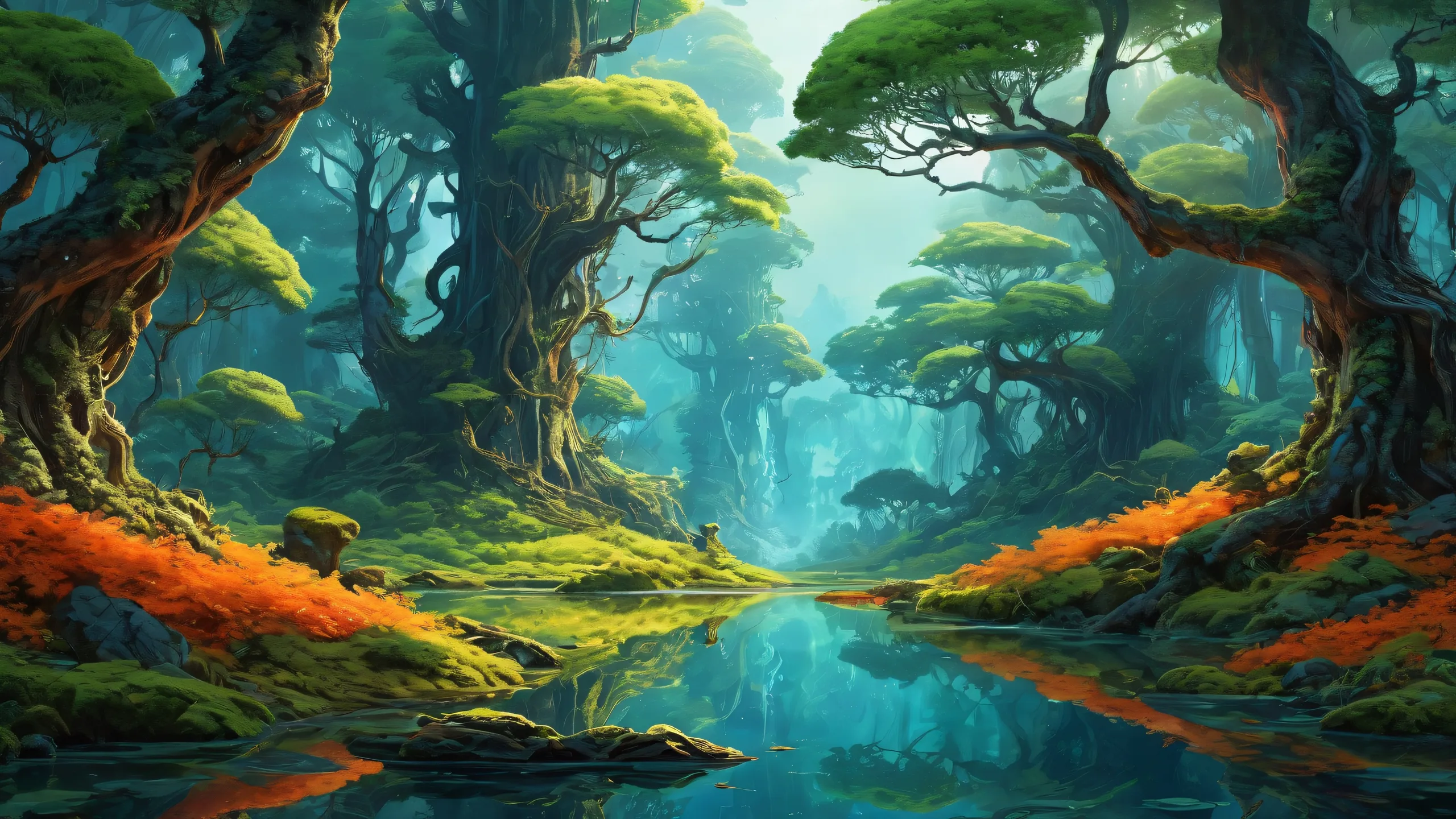 Breathtaking desktop wallpaper of the Nerve Forest biome on a Desktop/PC