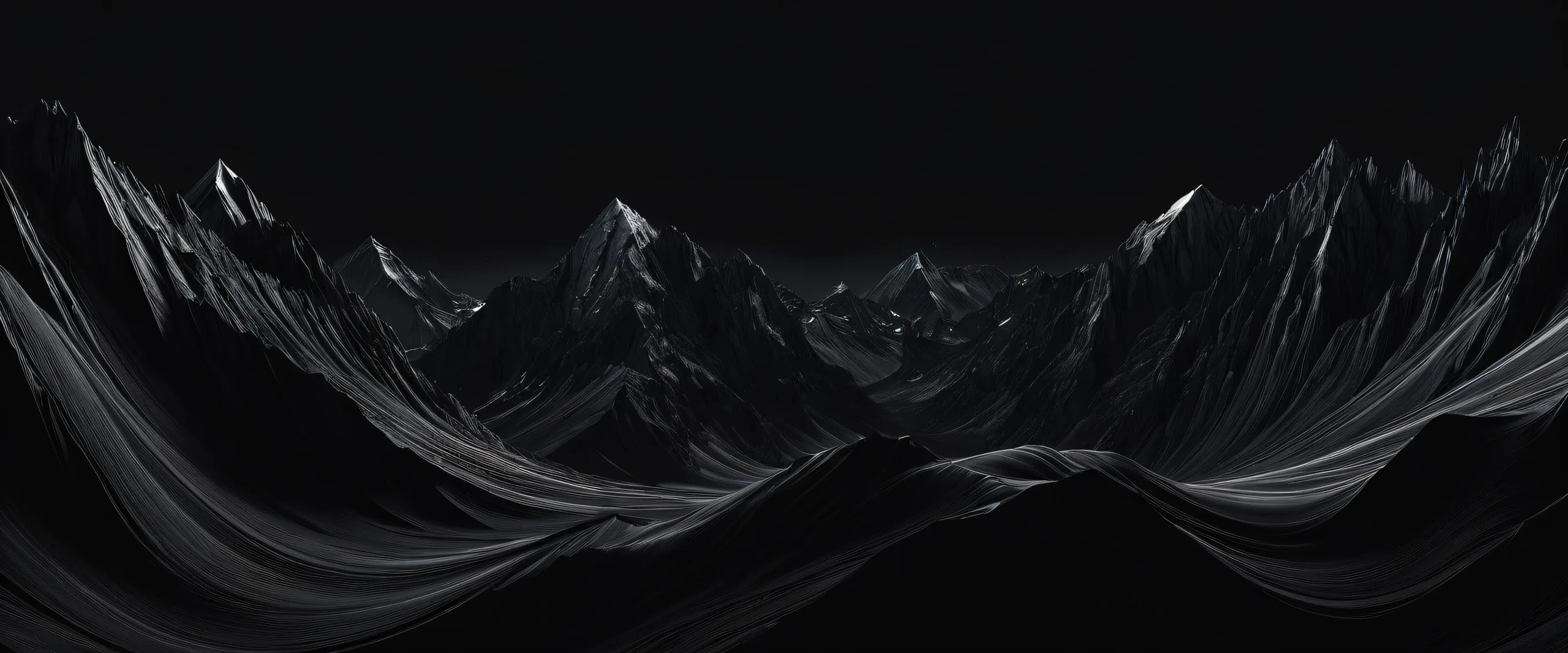 A stunning desktop image of a vast pure void, perfect for your PC or Desktop, with striking contrast and luminescent accents.