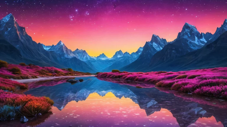 A breathtaking desktop wallpaper of a perfect void with a starry sky bokeh and radiant colors, adapté à un ordinateur de bureau/PC.