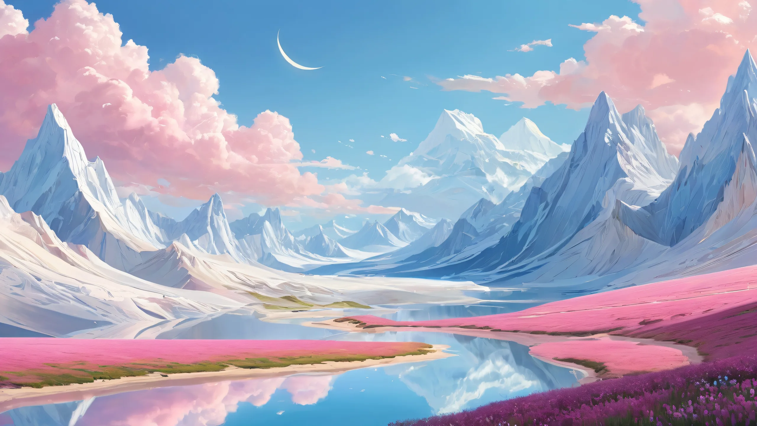 Stunning desktop wallpaper featuring Children of the Light in a pristine void with endless hills and ethereal lighting, perfect for your Desktop/PC.
