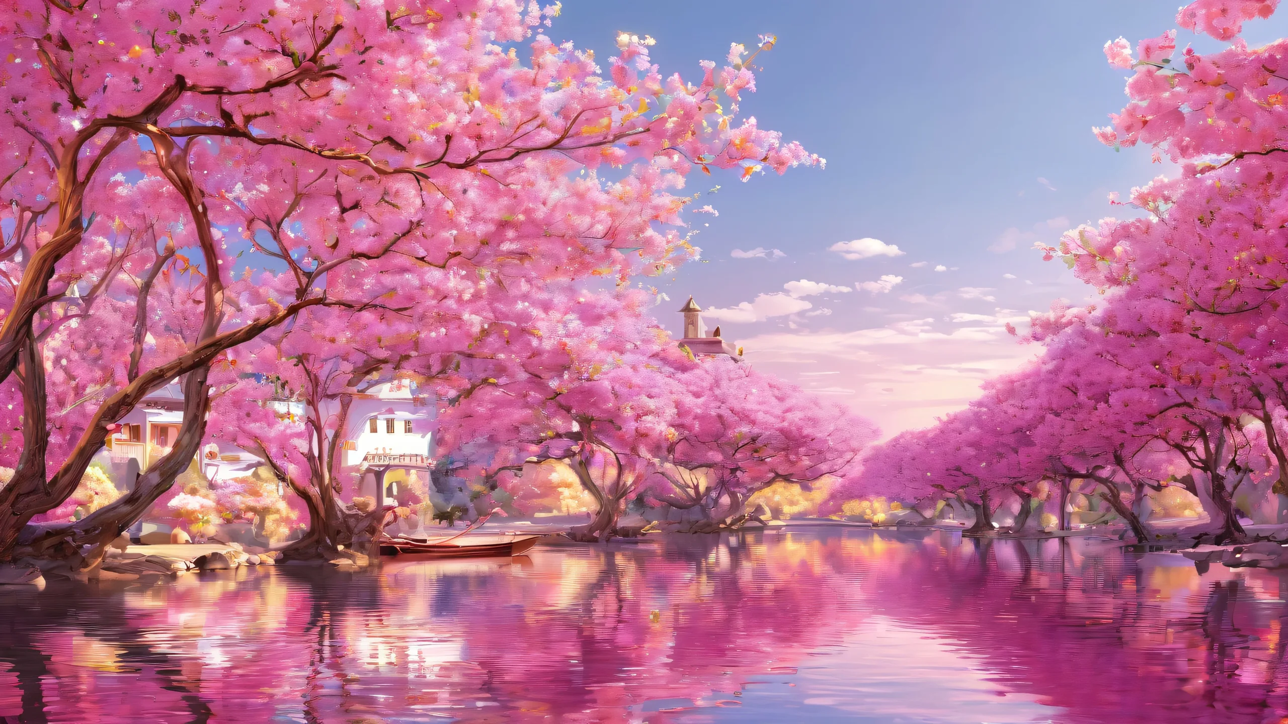 A serene and majestic void desktop for your PC or Desktop, with radiant colors and stunning reflections.