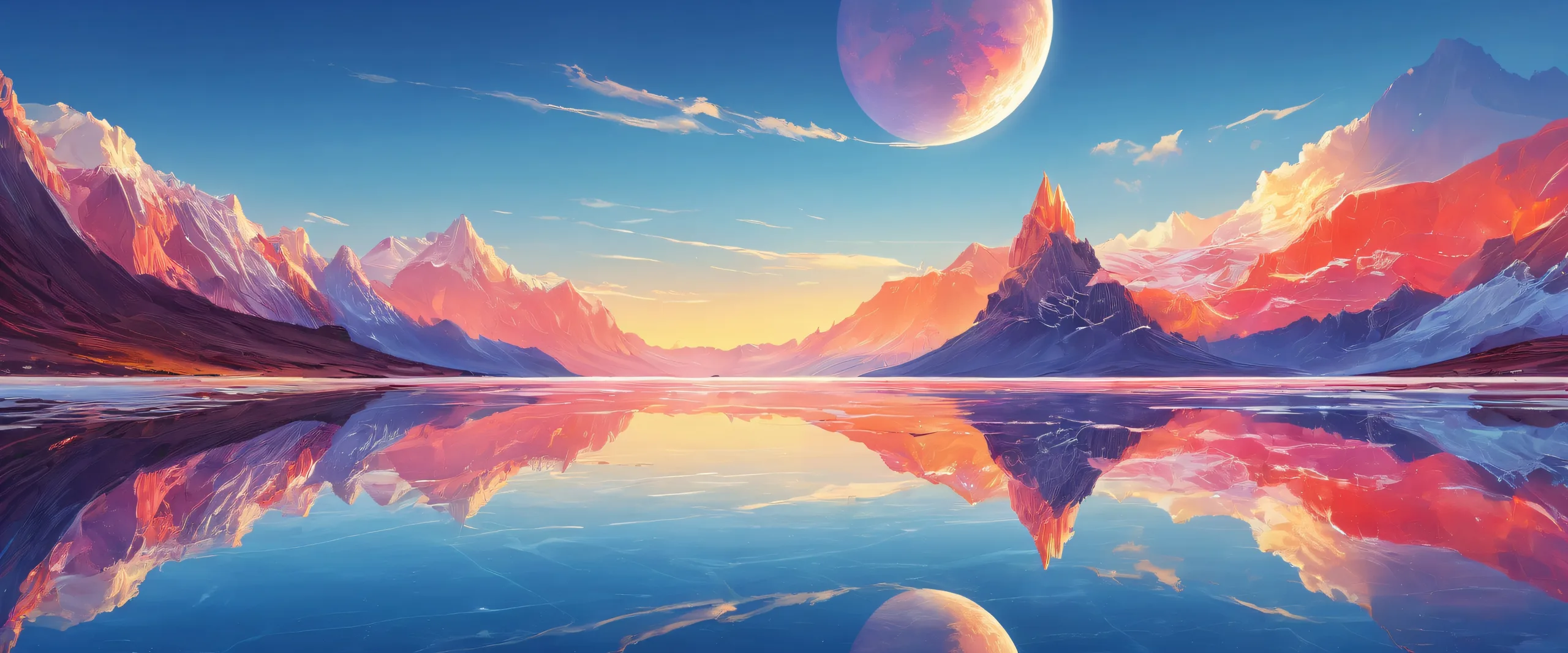 A serene and calming desktop image of a vast pure void with radiant lighting and reflections, perfect for use on your Desktop/PC.