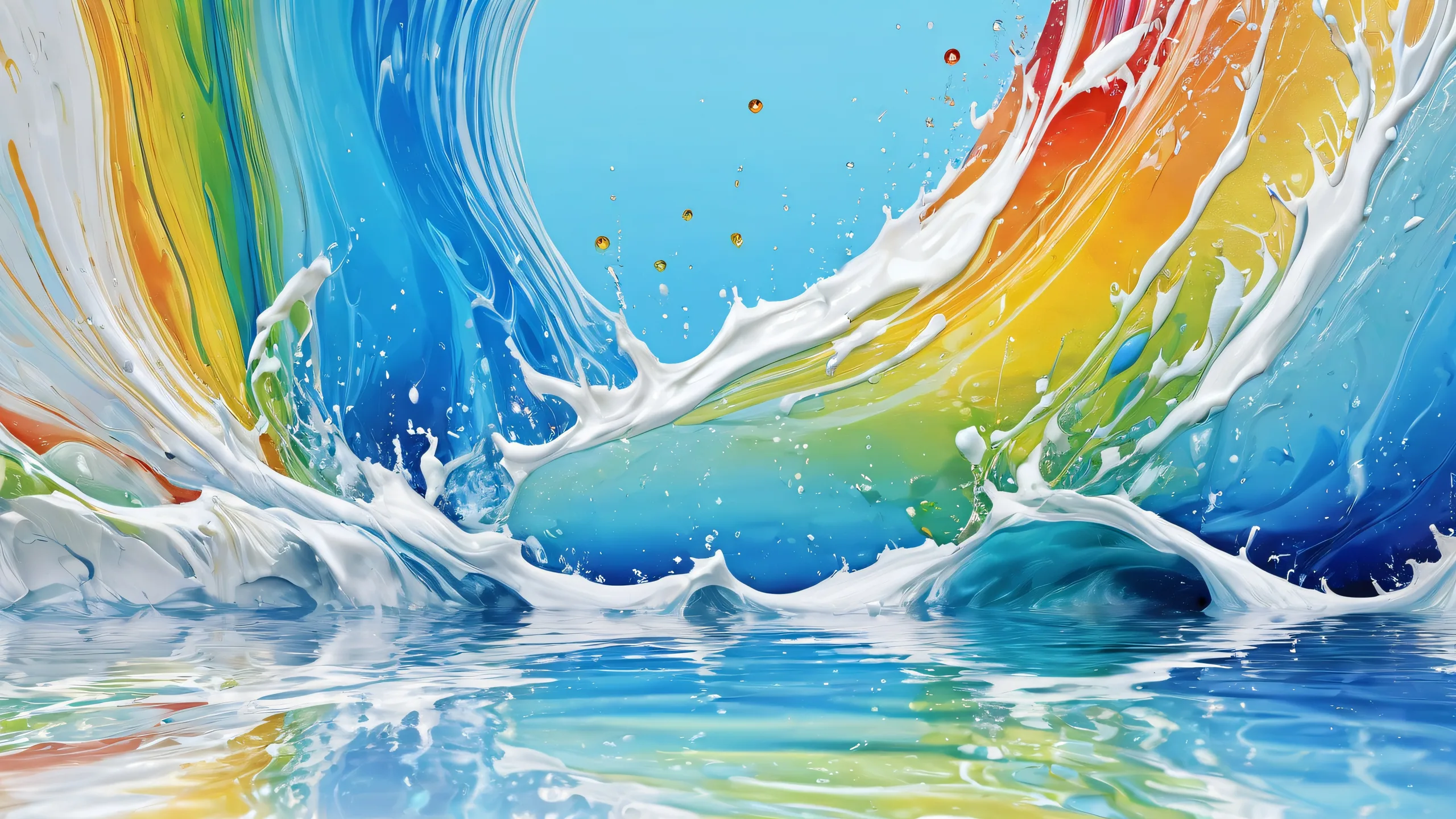 A breathtaking desktop wallpaper featuring a marble surface with a splash of water and ethereal lighting for a PC or Desktop.