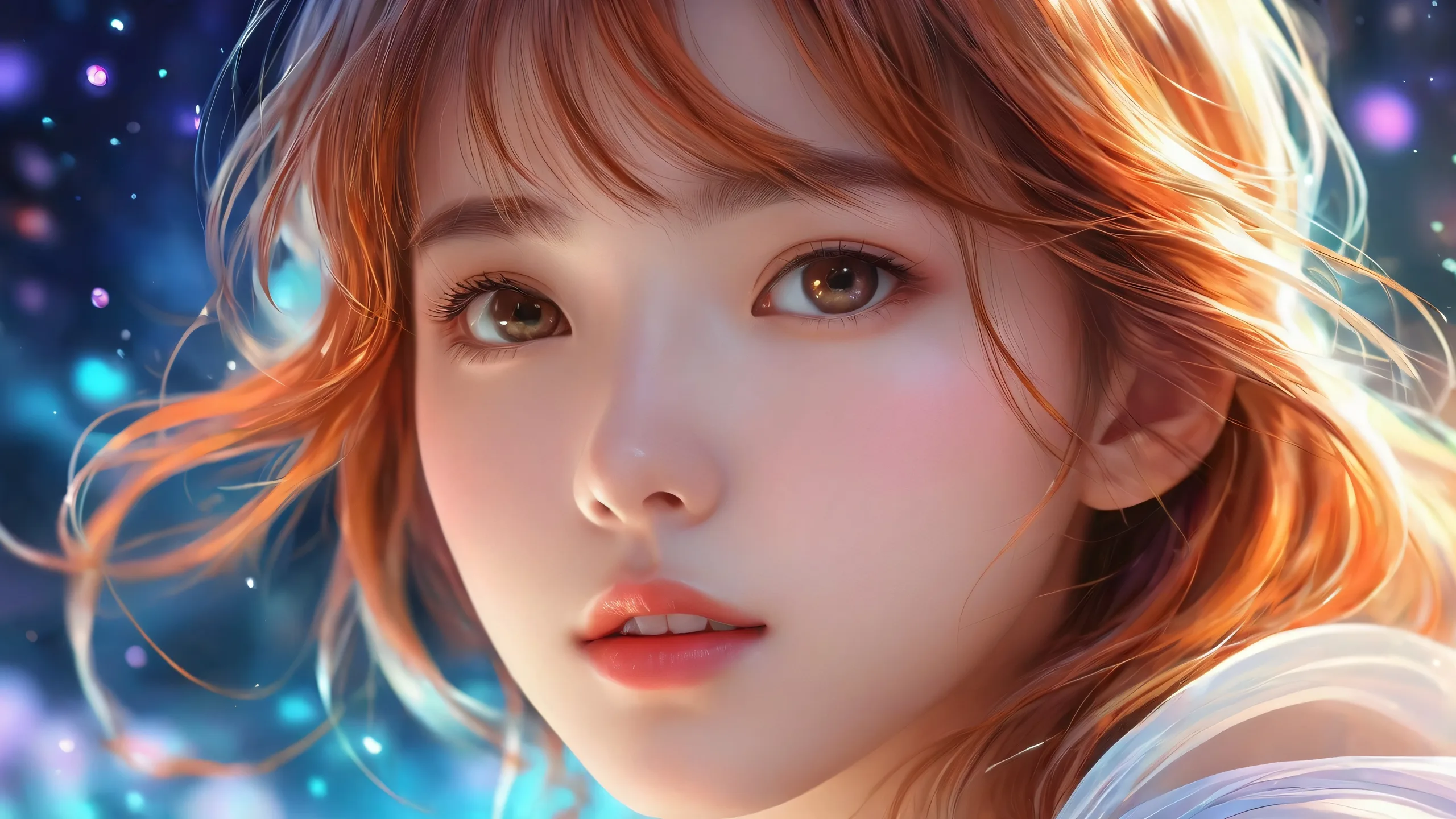 Girl in a vast pure void on Desktop/PC