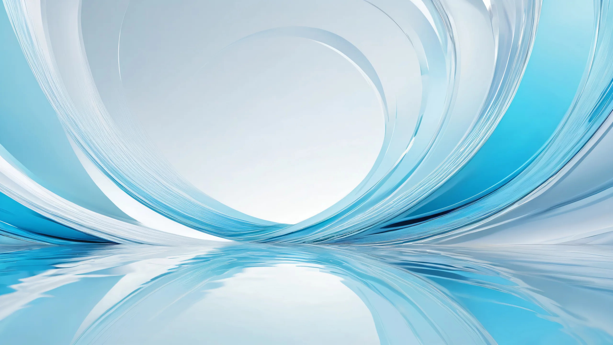 Centered focus on a breathtaking desktop void with radiant colors and ray-traced reflections, suitable for PC or Desktop use.