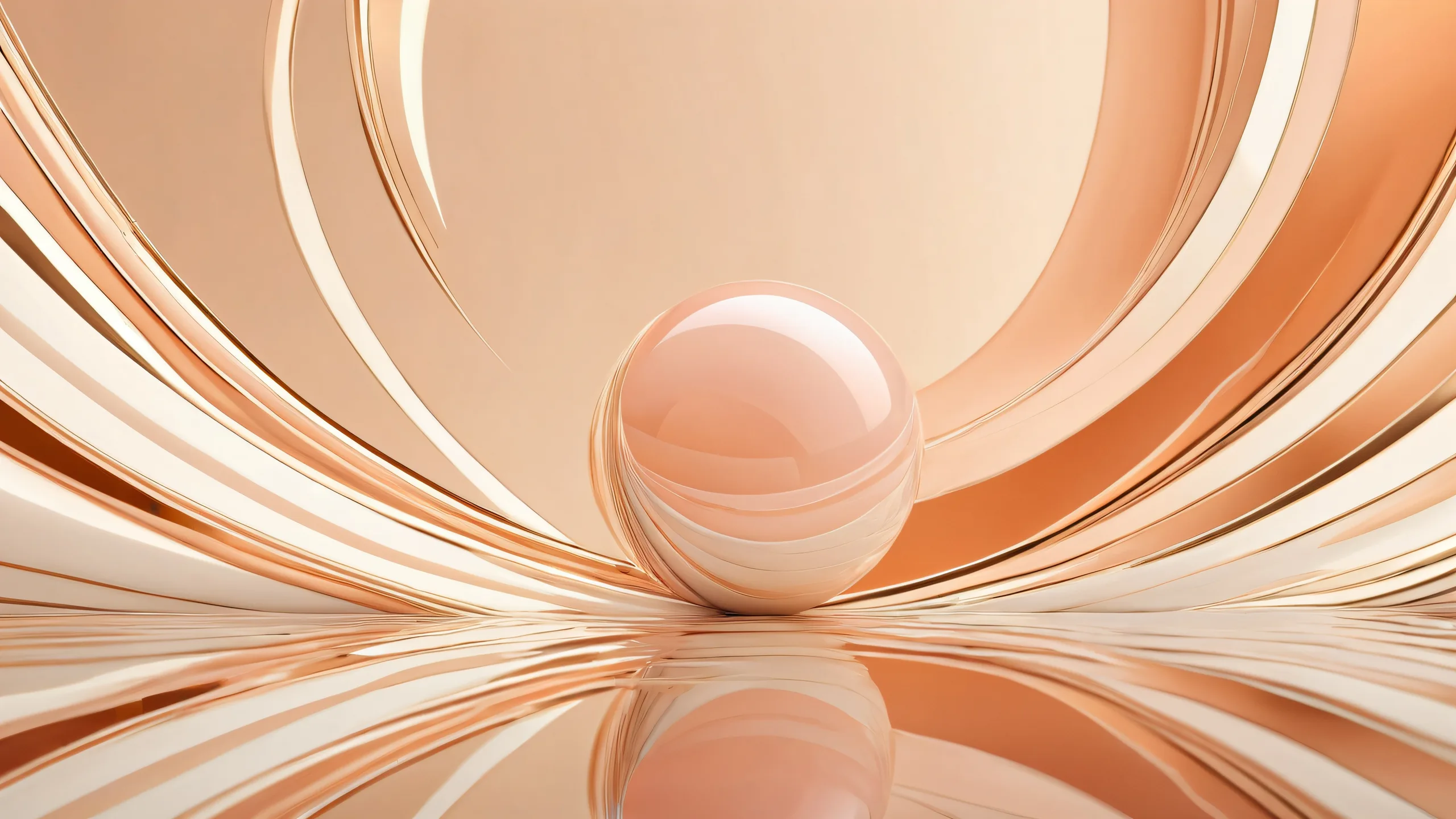 A serene and radiant desktop scene for PC or Desktop, featuring a perfect blend of soft peach and cream hues.