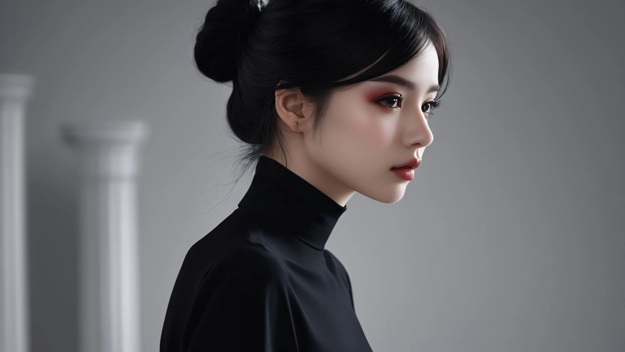 Ethereal Oasis 4K UHD Wallpaperデスクトップ/PCに最適 A breathtaking desktop scene featuring a girl amidst a vast pure void, perfect for your Desktop/PC.