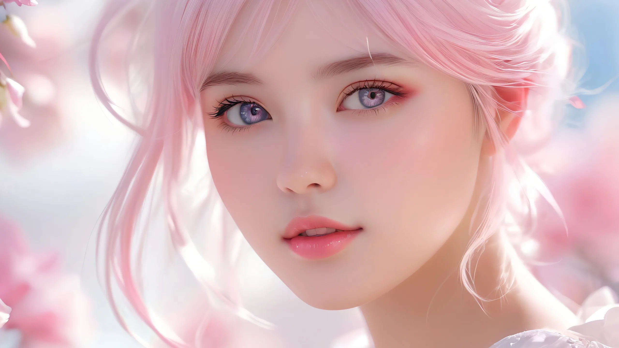 Superbe fond d'écran Ethereal Oasis Ascensionttant en vedette une silhouette solitaire dans un vaste vide pureau A radiant and brilliant desktop landscape featuring a lone figure in a vast pure void, perfect for a PC or Desktop.