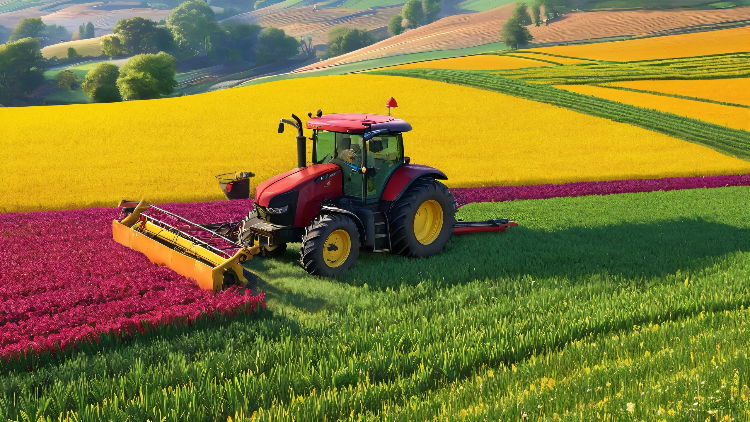 4K Ethereal Oasis at Dawn Desktop Background A serene and peaceful desktop scene featuring a farmer's field at dawn on a pristine desktop or PC.