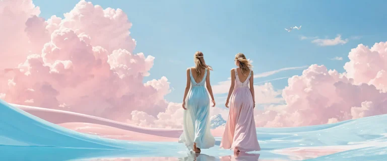 A serene and stunning outdoor scene for your desktop or PC, with a vast pure void in the background, perfectly lit with ethereal lighting.