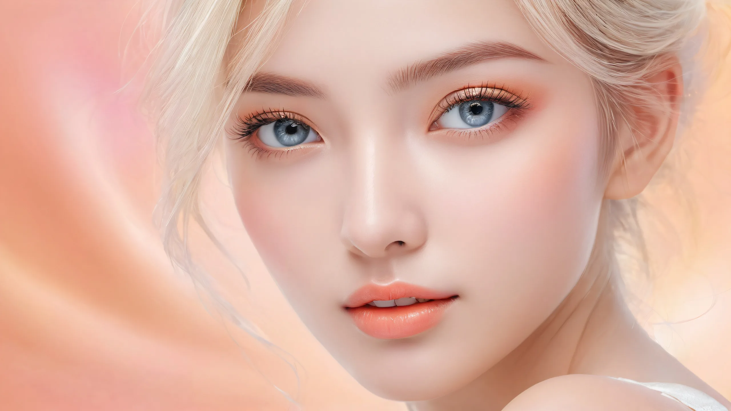 Beautiful, serene desktop scene with a stunning face and vast, pure void. Ideal for Desktop/PC use.