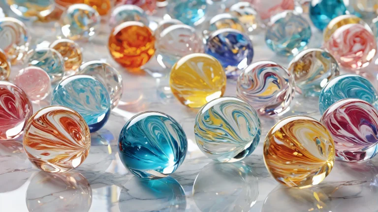 Breathtaking desktop image of a glass marble void with ethereal lighting and radiant colors for use on Desktop/PC.