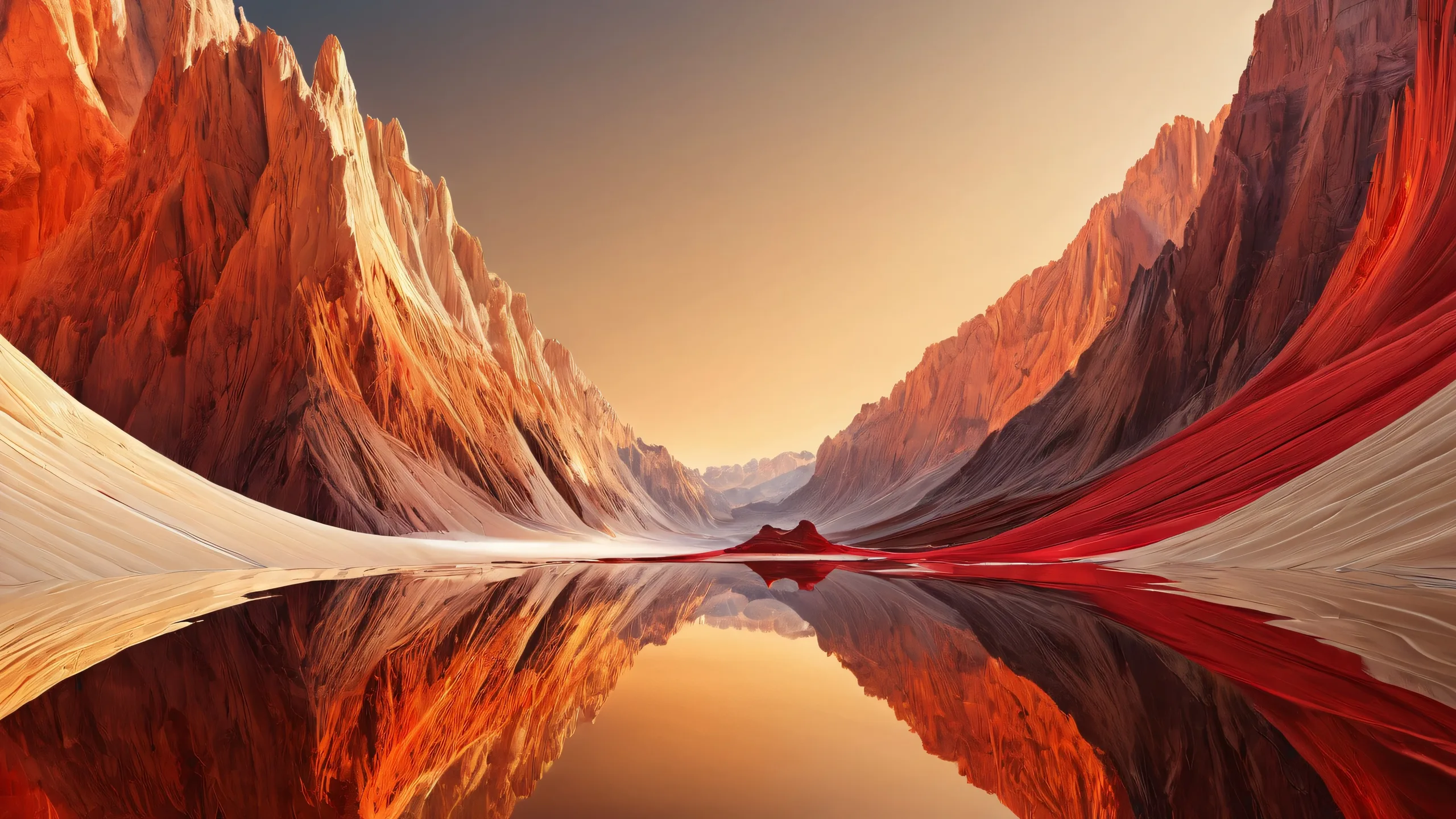 A stunning desktop image of a man surrounded by a vast, pure void with radiant, brilliant colors and ray-traced reflections on a Desktop/PC.