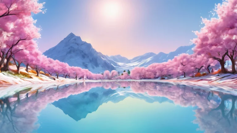 Centered focus on a stunning void desktop with radiant colors and reflections for desktop/pc users