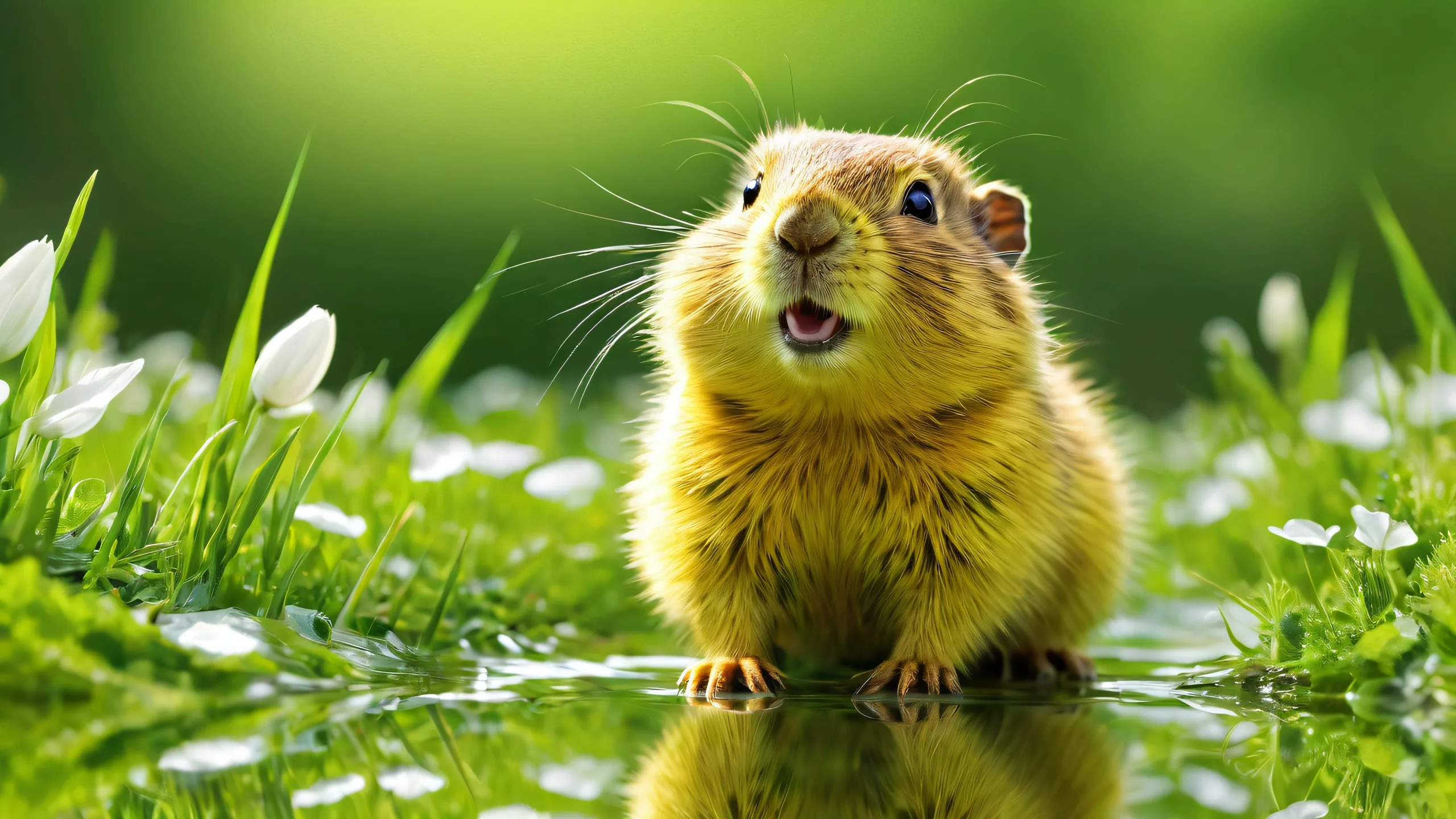 Gopher's pure void desktop background for PC or Desktop with radiant colors and reflections.