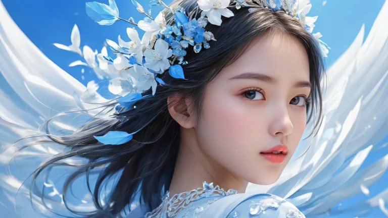 A breathtaking desktop wallpaper of a girl in a perfectly clean vast pure void with extreme depth of field and ethereal lighting for Desktop/PC.