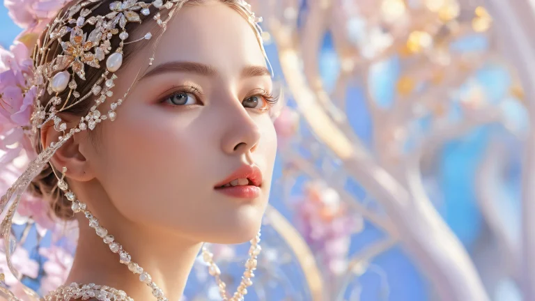 A breathtaking desktop wallpaper featuring a woman in a vast, pure void with extreme depth of field and ethereal lighting for PC or Desktop.