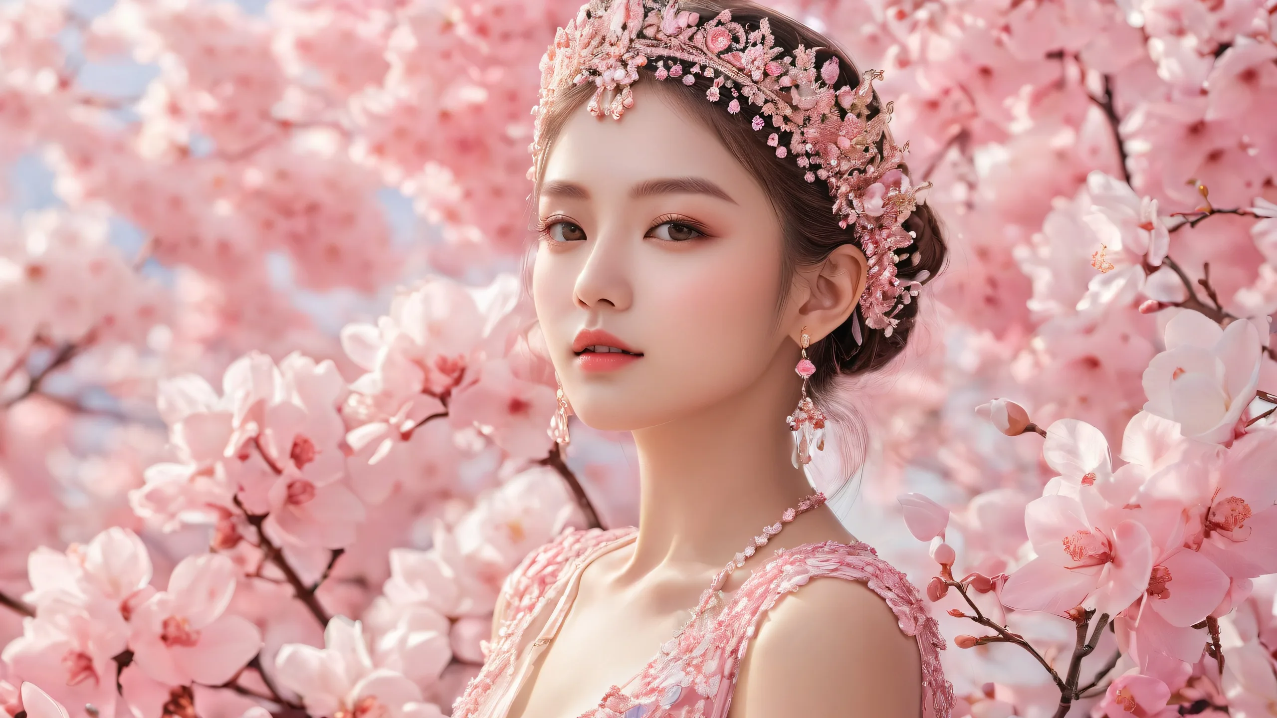 A majestic void with radiant colors and reflections for a desktop/pc background