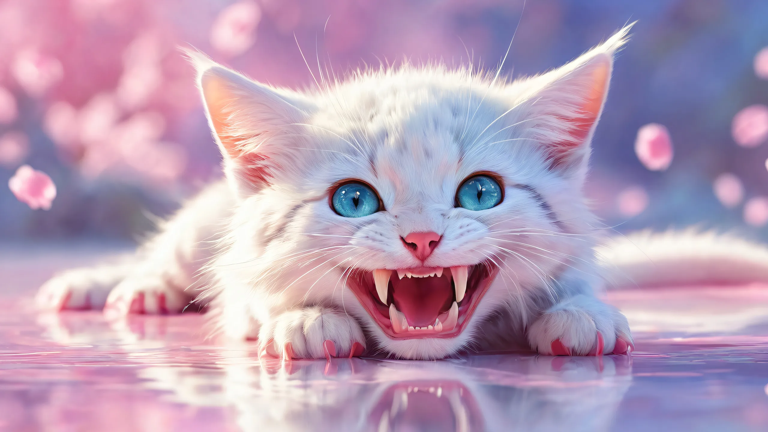 A breathtaking desktop background featuring a feral creature amidst a vast pure void with extreme depth of field, perfect for your Desktop/PC.