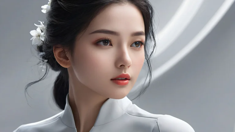 Beautiful woman standing alone in a vast dark void with extreme depth of field and subtle shadows on a desktop/pc, perfect for a dark-themed wallpaper.