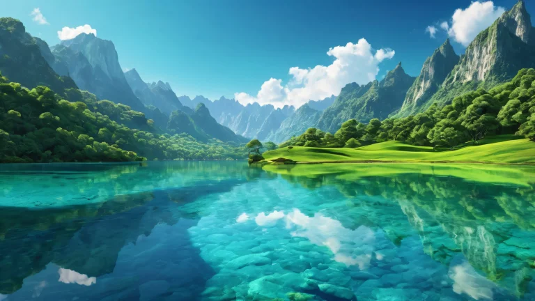 A serene and stunning desktop landscape featuring a vast pure void on a desktop/pc.