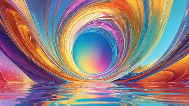 A breathtaking desktop wallpaper featuring a centered focus on a pristine void with ethereal lighting and radiant colors for use on Desktop/PC.