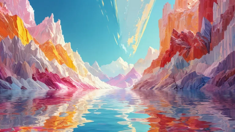 A breathtaking desktop background of a vast pure void with radiant colors and reflections on a perfectly clean and crisp 16:9 proporção, ideal for Desktop/PC use.