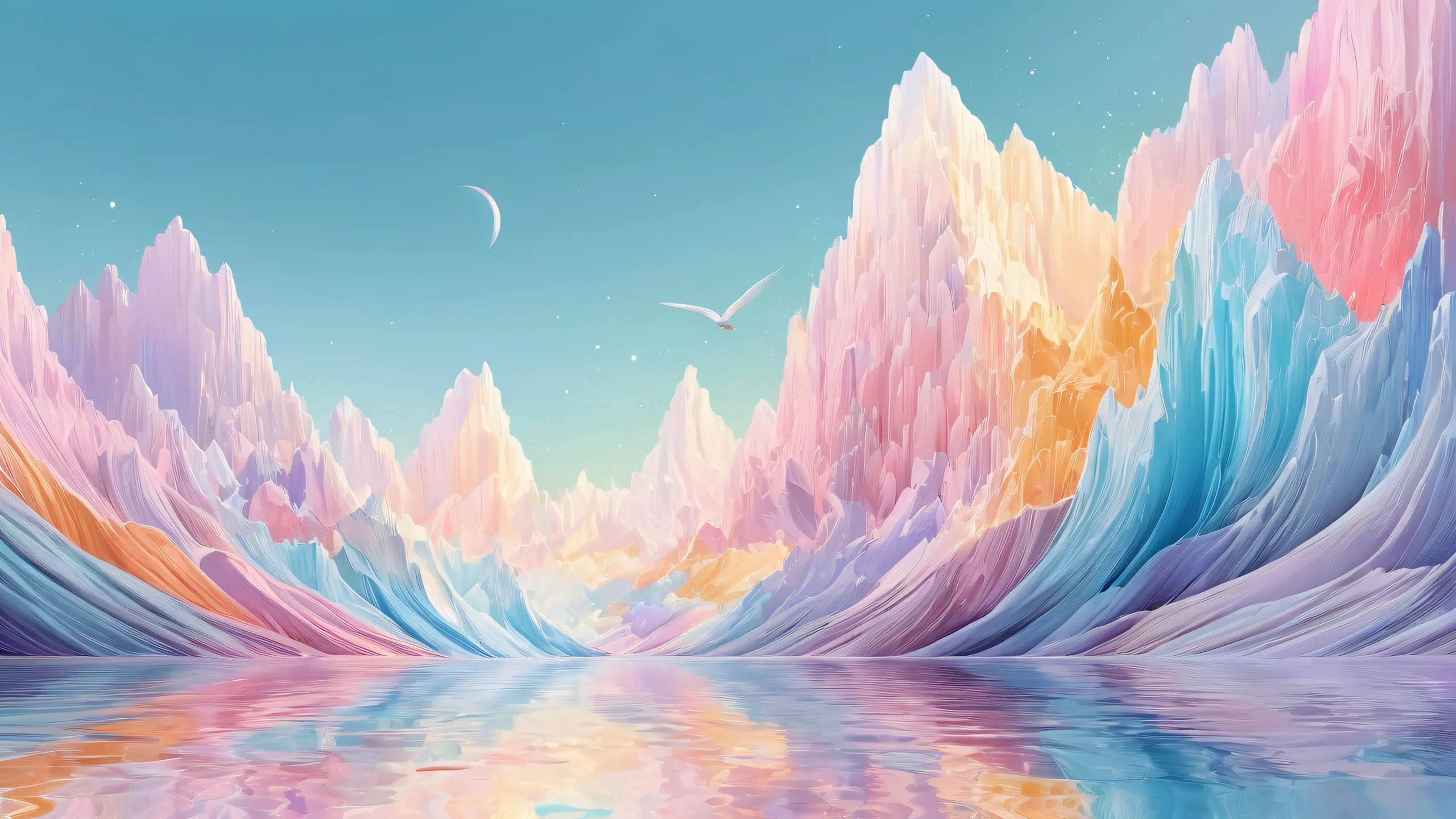 Ultra HD Ethereal Oasis of Calm Wallpaper Centered void desktop with radiant ethereal lighting and brilliant colors for a peaceful PC or Mac screen