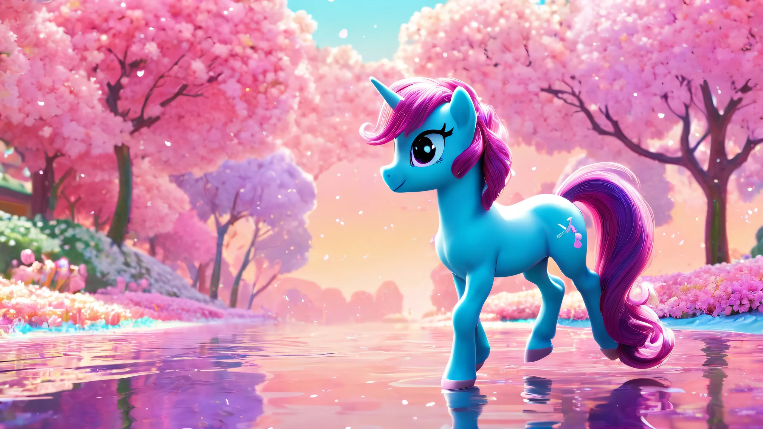 Ethereal Oasis of Radiance 4K UHD Wallpaper Breathtaking desktop wallpaper featuring a vast, pure void with radiant colors and reflections for PC or Desktop users.