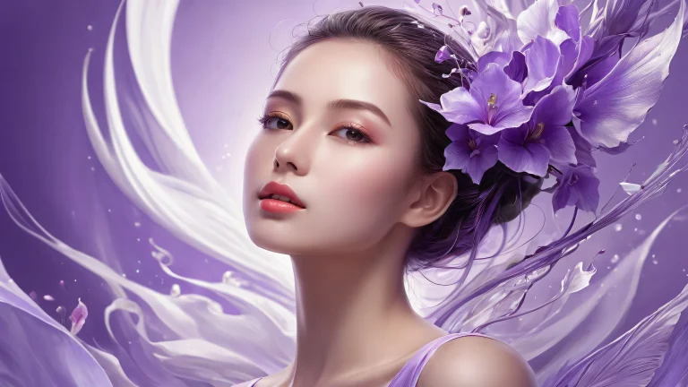 A serene woman amidst a vast, 純粋な虚空, デスクトップやPCに最適.