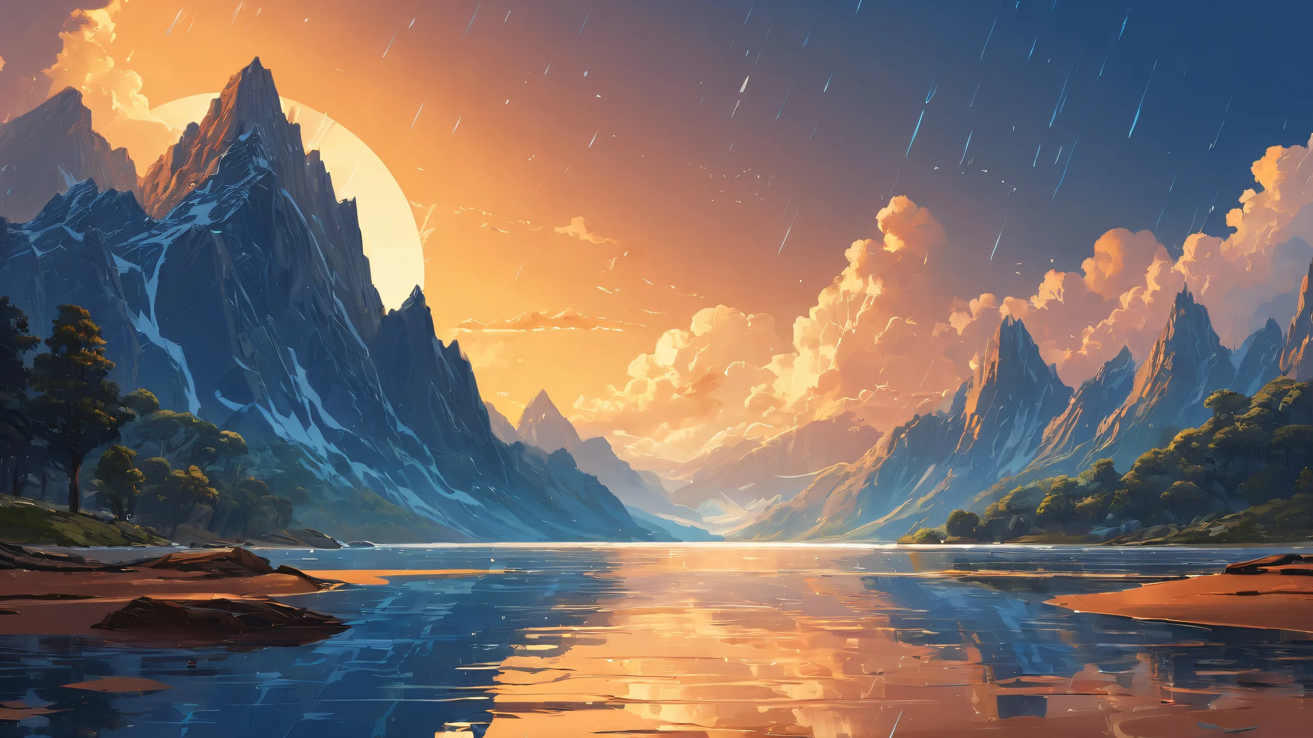 A serene and majestic desktop scene featuring a heroine surrounded by a pure void, exuding an atmosphere of tranquility and mystique, suitable for any Desktop/PC.