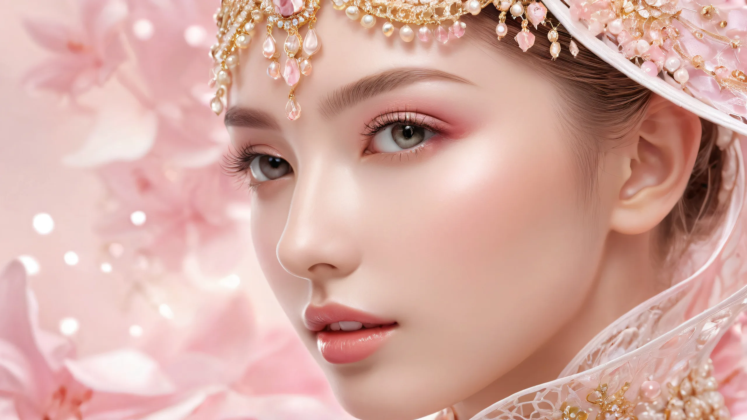 A beautiful, award-winning digital art piece featuring a vast pure void with radiant colors and reflections on a desktop or PC.