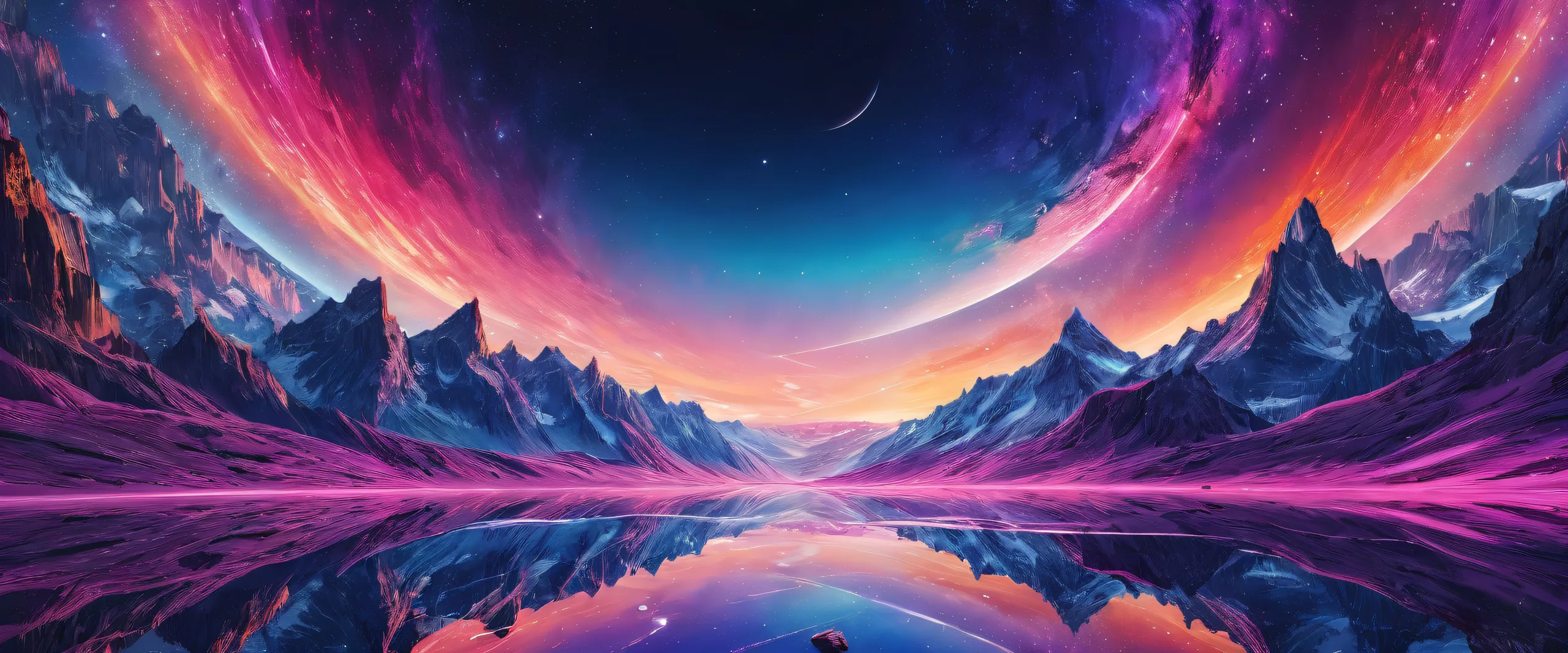 Breathtaking void desktop/PC wallpaper featuring radiant light and stunning reflections for visually impaired users.