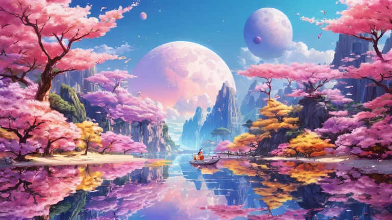 A breathtakingly serene and majestic desktop image featuring a vast pure void with stunning ray traced reflections on a clean Desktop/PC.