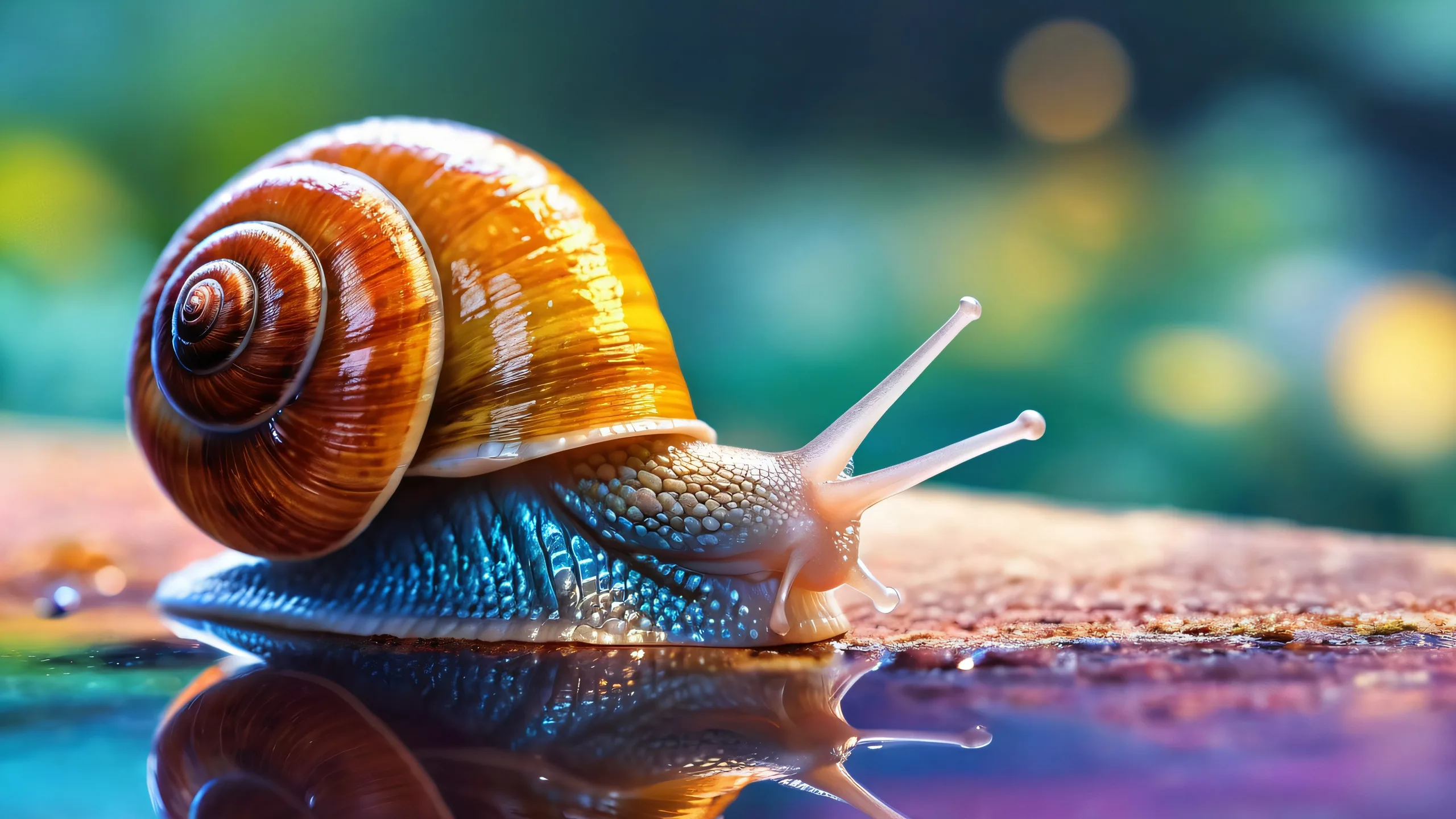 A stunning desktop wallpaper featuring a snail in a vast pure void, perfectly clean and visually striking. Ideal for Desktop/PC.