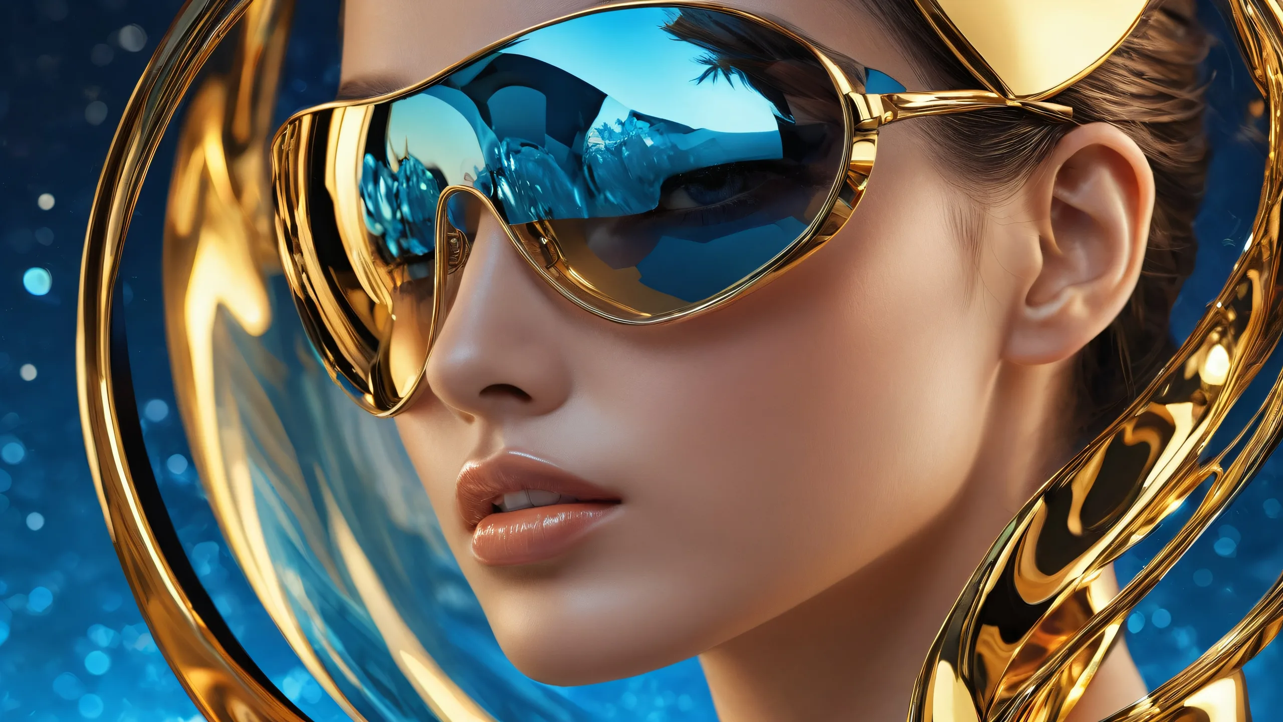 A serene and breathtaking digital art piece for Desktop/PC featuring a woman amidst a vast, pure void with extreme depth of field.